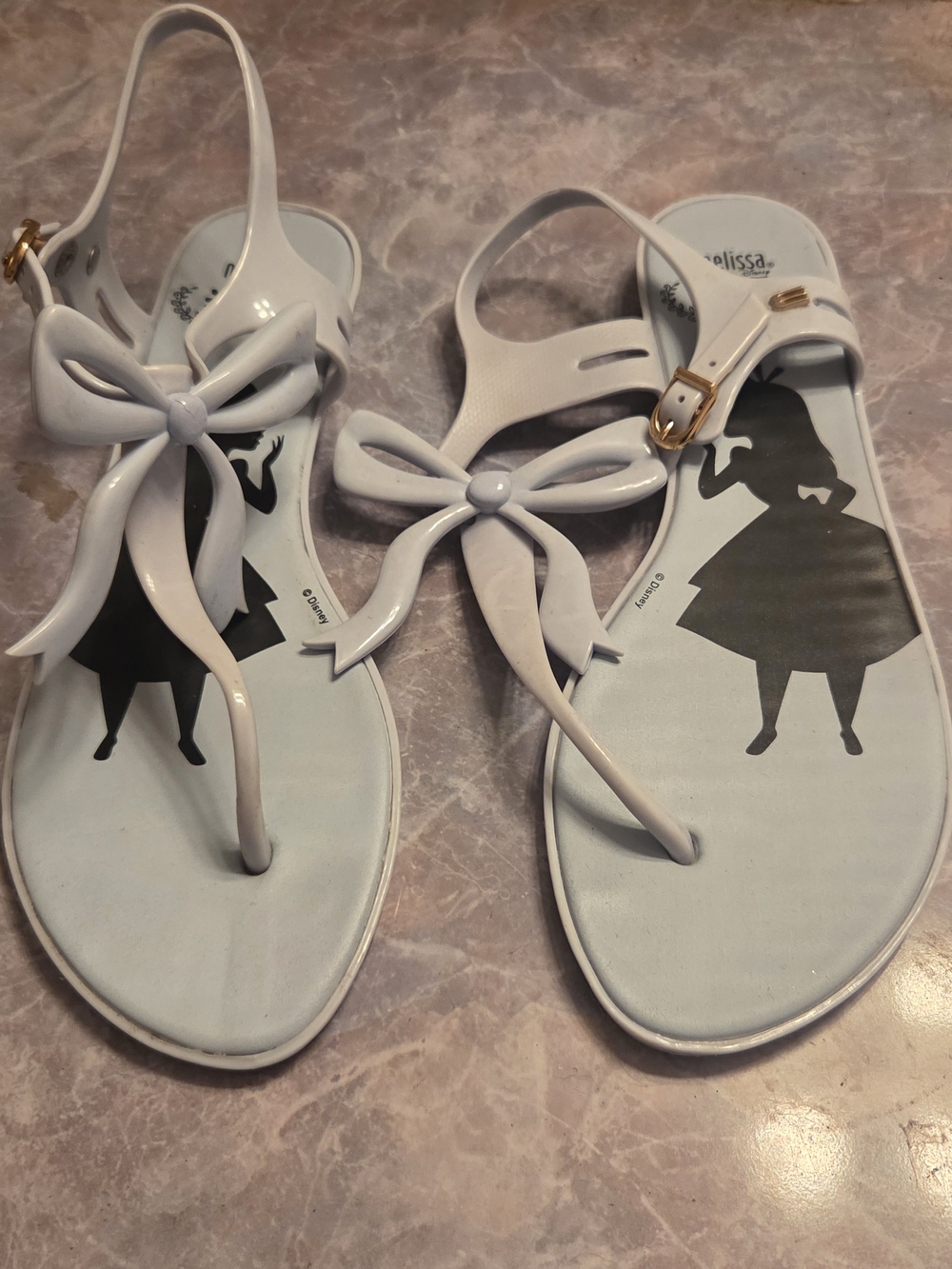 Alice In Wonderland Melissa Light Blue Bow Jelly Sandals for Women